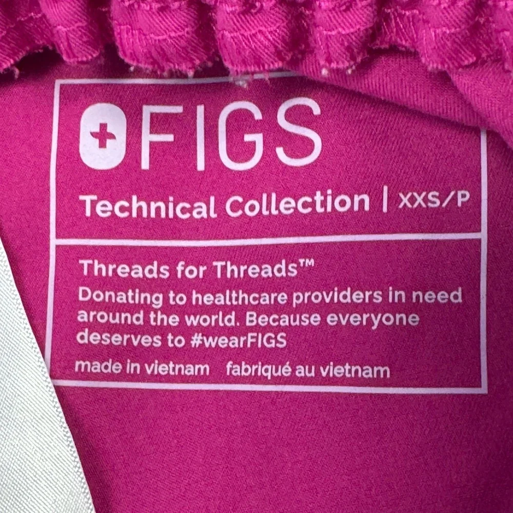 FIGS‎ Technical Collection Magenta Pink Scrub Pants XXS Petite Blue Drawstring